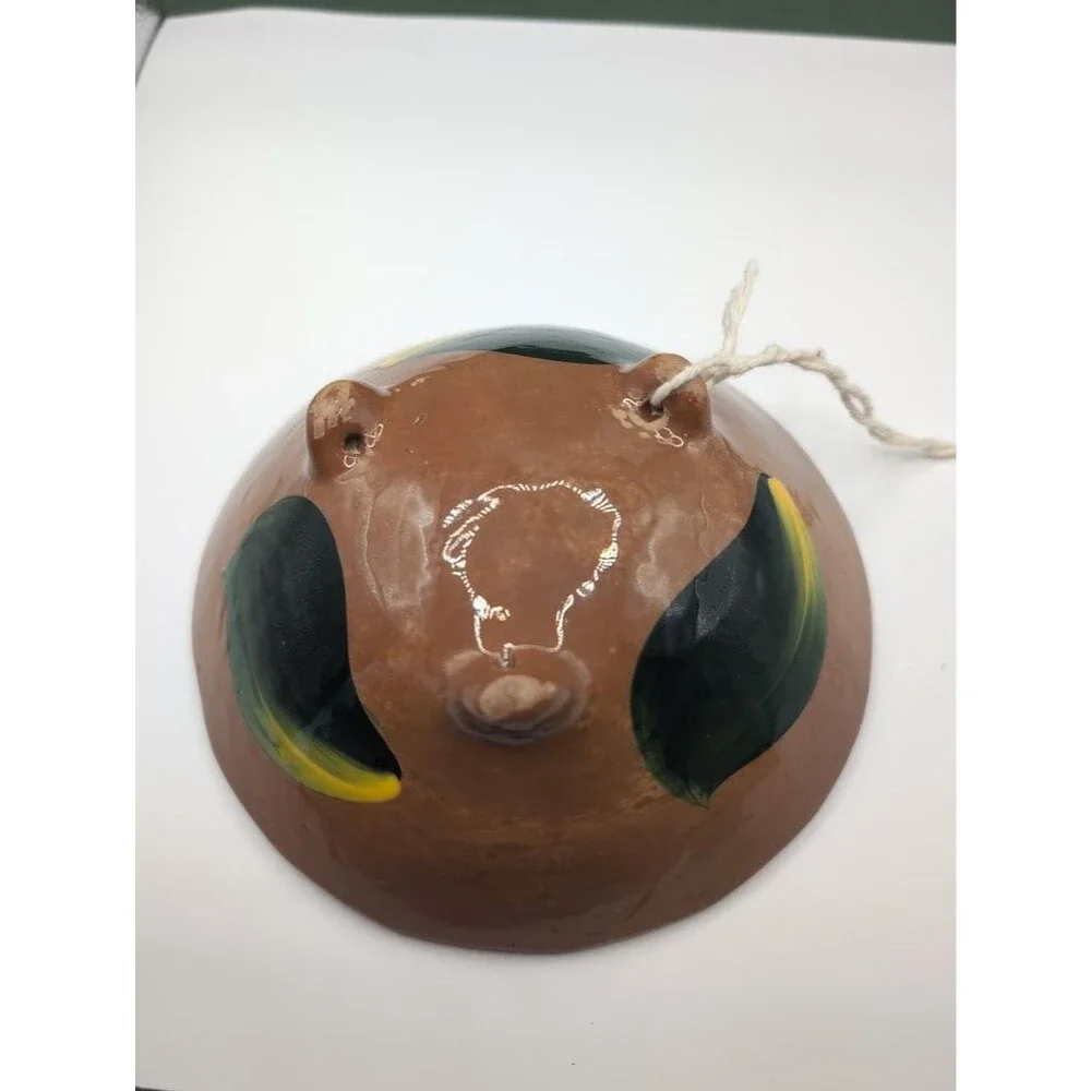 Vintage Hand-Painted Ceramic Hanging Bowl